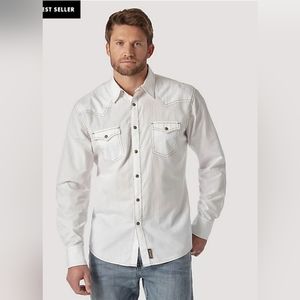 Wrangler Retro Premium Western Button/Snap Down Long Sleeve Mens Shirt Sz XXL
